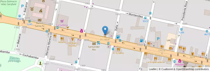 Mapa de ubicacion de It's Alive en الأرجنتين, سانتا في, Departamento Rosario, Municipio De Rosario, روساريو.
