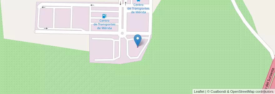 Mapa de ubicacion de I.T.V. Mérida en España, Extremadura, Badajoz, Mérida.
