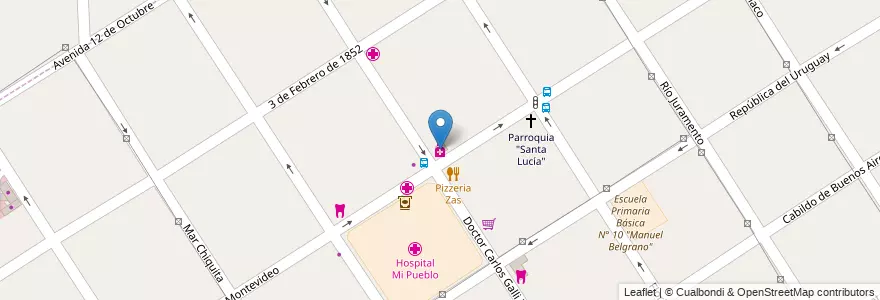 Mapa de ubicacion de Iudicelli en アルゼンチン, ブエノスアイレス州, Partido De Florencio Varela, Villa Vatteone.