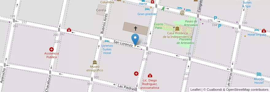 Mapa de ubicacion de IUPI Cafe en アルゼンチン, トゥクマン州, San Miguel De Tucumán, Departamento Capital, San Miguel De Tucumán.