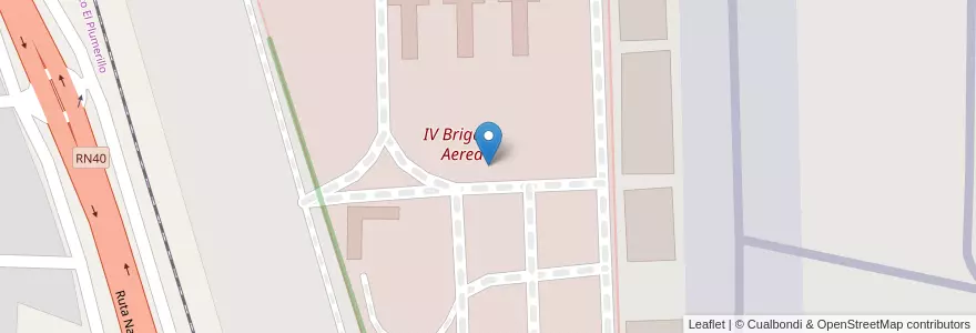 Mapa de ubicacion de IV Brigada Aerea en Argentinien, Chile, Mendoza, Departamento Las Heras, Distrito El Plumerillo.