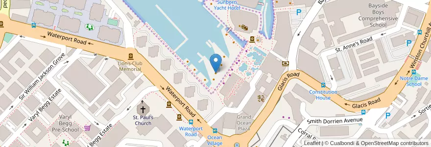 Mapa de ubicacion de Ivy Sports Grill and Bar en اسپانیا, جبل طارق, Gibraltar.