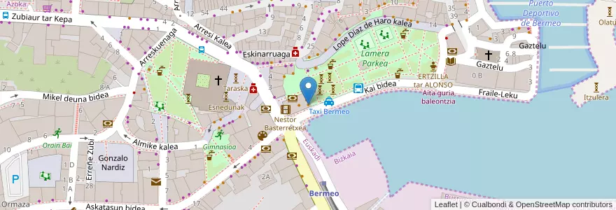 Mapa de ubicacion de Izaro Irish Pub en Spain, Autonomous Community Of The Basque Country, Biscay, Busturialdea-Urdaibai, Bermeo.