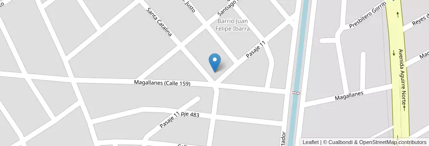 Mapa de ubicacion de J. F. Ibarra en アルゼンチン, サンティアゴ・デル・エステロ州, Departamento Capital, Santiago Del Estero.