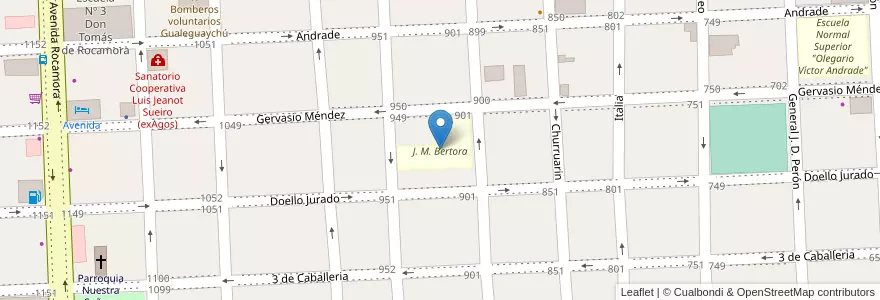 Mapa de ubicacion de J. M. Bertora en Аргентина, Междуречье, Departamento Gualeguaychú, Gualeguaychú, Gualeguaychú, Distrito Costa Uruguay Sur.