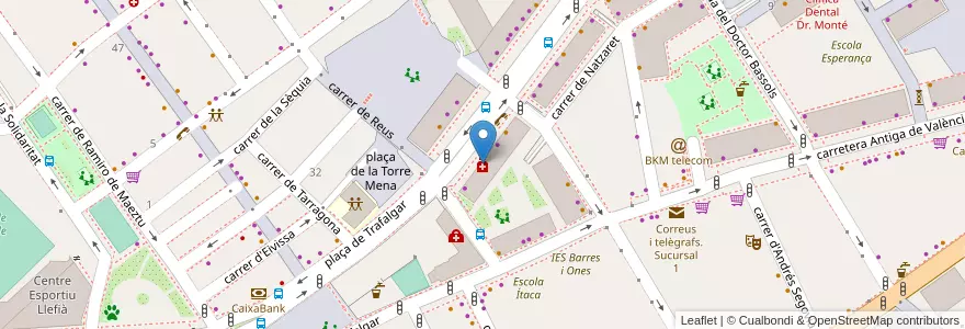 Mapa de ubicacion de J. Salla Fuster en 西班牙, Catalunya, Barcelona, Barcelonès, Badalona.
