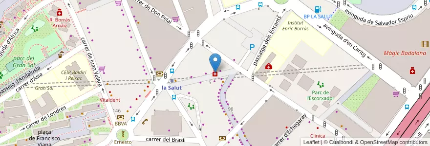 Mapa de ubicacion de J. Salla Pallas en اسپانیا, Catalunya, Barcelona, Barcelonès, Badalona.