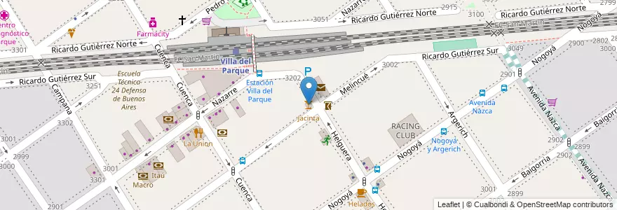 Mapa de ubicacion de Jacinta, Villa del Parque en 阿根廷, Ciudad Autónoma De Buenos Aires, 布宜诺斯艾利斯, Comuna 11.