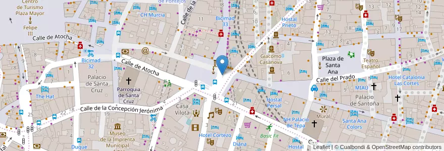 Mapa de ubicacion de JACINTO BENAVENTE, PLAZA, DE,1 en 西班牙, Comunidad De Madrid, Comunidad De Madrid, Área Metropolitana De Madrid Y Corredor Del Henares, Madrid.