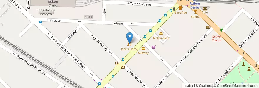 Mapa de ubicacion de Jack´s Home en Arjantin, Buenos Aires, Partido De Hurlingham, Hurlingham.
