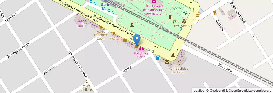 Mapa de ubicacion de Jaclan pizeria en Argentinië, Buenos Aires, Partido De Escobar, Garín.