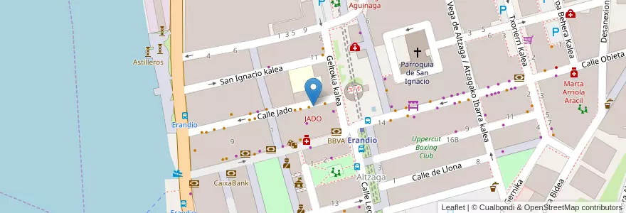 Mapa de ubicacion de JADO en Испания, Страна Басков, Bizkaia, Bilboaldea, Erandio.