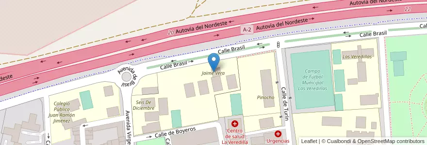 Mapa de ubicacion de Jaime Vera en 西班牙, Comunidad De Madrid, Comunidad De Madrid, Área Metropolitana De Madrid Y Corredor Del Henares, Torrejón De Ardoz.