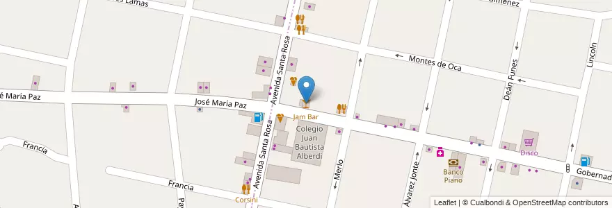 Mapa de ubicacion de Jam Bar en الأرجنتين, بوينس آيرس, Partido De Morón, Castelar.