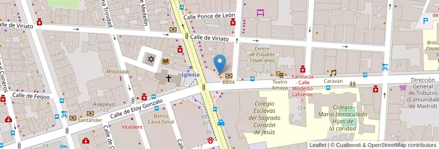 Mapa de ubicacion de Jamaica en Испания, Мадрид, Мадрид, Área Metropolitana De Madrid Y Corredor Del Henares, Мадрид.