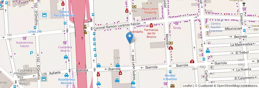 Mapa de ubicacion de Jamuy Kayman, Liniers en 아르헨티나, Ciudad Autónoma De Buenos Aires, Comuna 9, 부에노스아이레스.