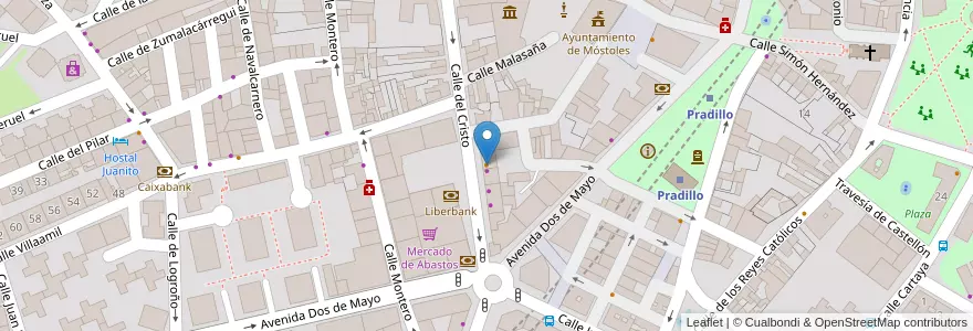 Mapa de ubicacion de Jandro en إسبانيا, منطقة مدريد, منطقة مدريد, Área Metropolitana De Madrid Y Corredor Del Henares, موستولس.