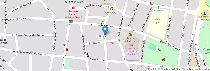 Mapa de ubicacion de Jango XL en スペイン, バレンシア州, València / Valencia, L'Horta Oest, Aldaia.