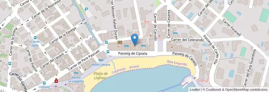 Mapa de ubicacion de Jani en España, Catalunya, Girona, Baix Empordà, Palafrugell.