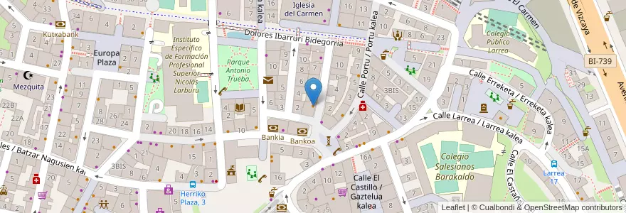 Mapa de ubicacion de Janire en España, Euskadi, Bizkaia, Bilboaldea.