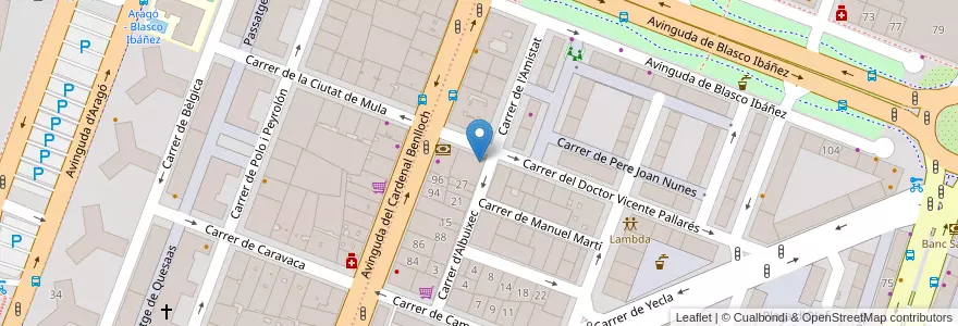 Mapa de ubicacion de Japon Market 24h en Espagne, Communauté Valencienne, Valence, Comarca De València, Valence.