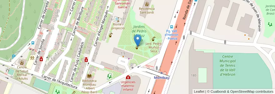 Mapa de ubicacion de Jard. Pedro Muñoz Seca en Espanha, Catalunha, Barcelona, Barcelonès, Barcelona.