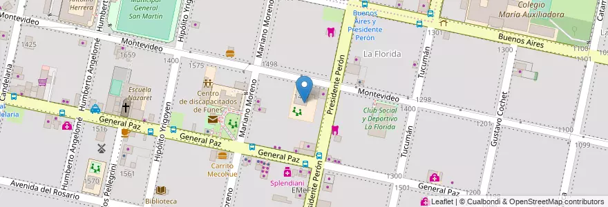 Mapa de ubicacion de Jardín 101 José Pedroni en Argentina, Santa Fe, Departamento Rosario, Municipio De Funes, Funes.