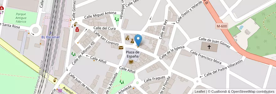 Mapa de ubicacion de Jardín en 스페인, Comunidad De Madrid, Comunidad De Madrid, Cuenca Del Guadarrama, El Escorial.
