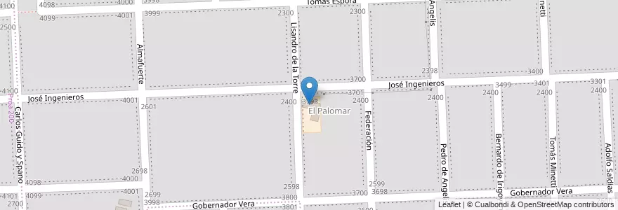 Mapa de ubicacion de Jardín 349 José Ingenieros en الأرجنتين, سانتا في, Departamento Rosario, Municipio De Funes, Funes.