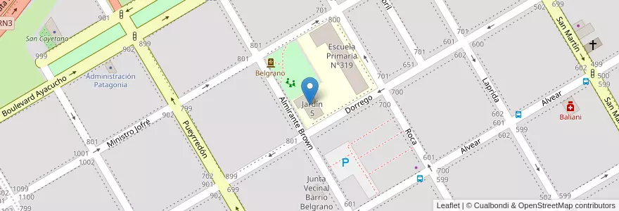 Mapa de ubicacion de Jardín 5 en Arjantin, Río Negro, Departamento Adolfo Alsina, Viedma, Viedma.