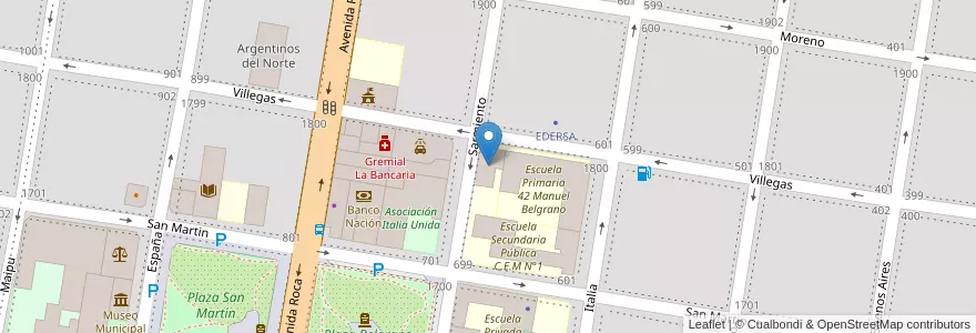 Mapa de ubicacion de Jardín 54 en アルゼンチン, リオネグロ州, General Roca, Departamento General Roca, General Roca.