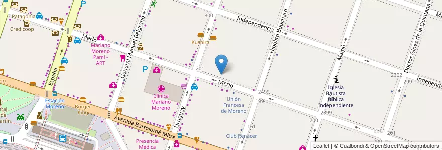 Mapa de ubicacion de Jardin 905 Mariano Moreno en الأرجنتين, بوينس آيرس, Partido De Moreno, Moreno.