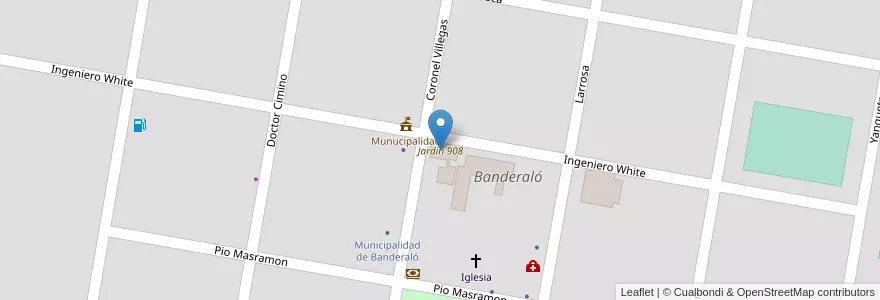 Mapa de ubicacion de Jardin 908 en アルゼンチン, ブエノスアイレス州, Partido De General Villegas.