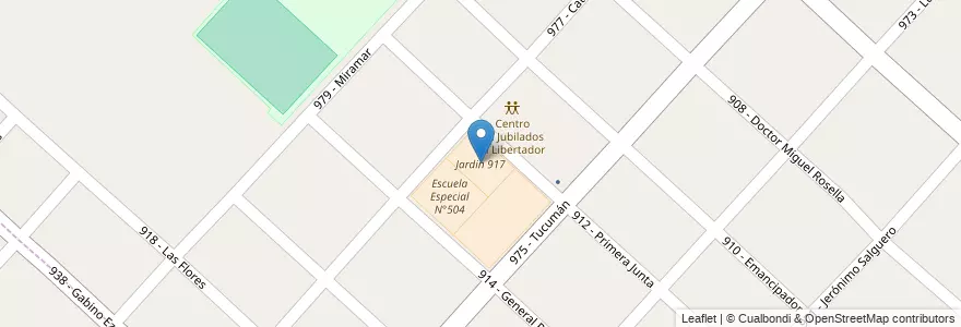 Mapa de ubicacion de Jardin 917 en Arjantin, Buenos Aires, Partido De Tres De Febrero, El Libertador.