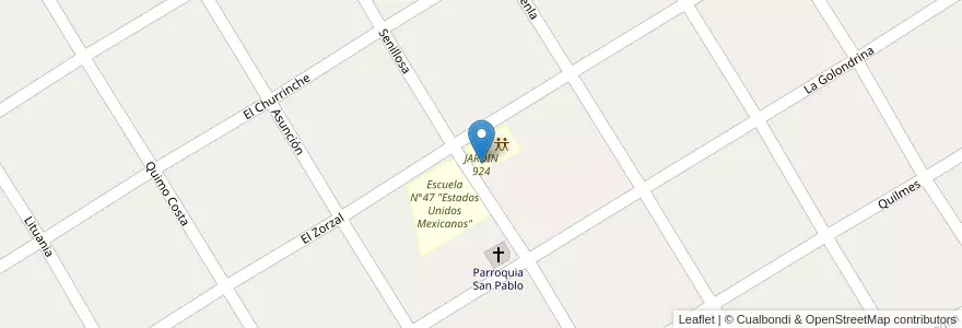 Mapa de ubicacion de JARDIN 924 en Arjantin, Buenos Aires, Partido De Lomas De Zamora, Temperley.