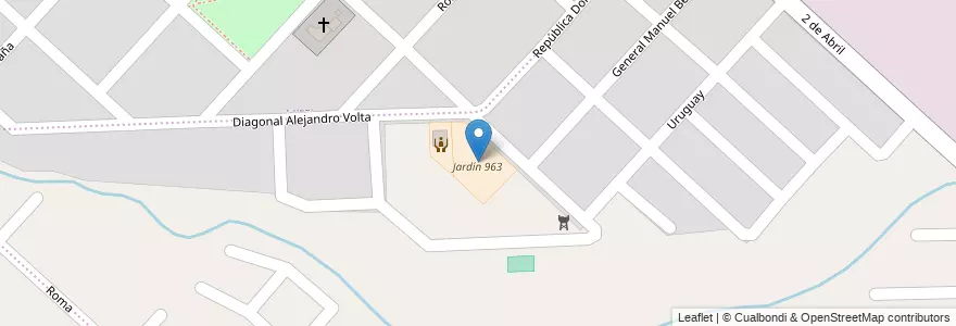 Mapa de ubicacion de Jardín 963 en アルゼンチン, ブエノスアイレス州, Partido De Moreno, Trujui.