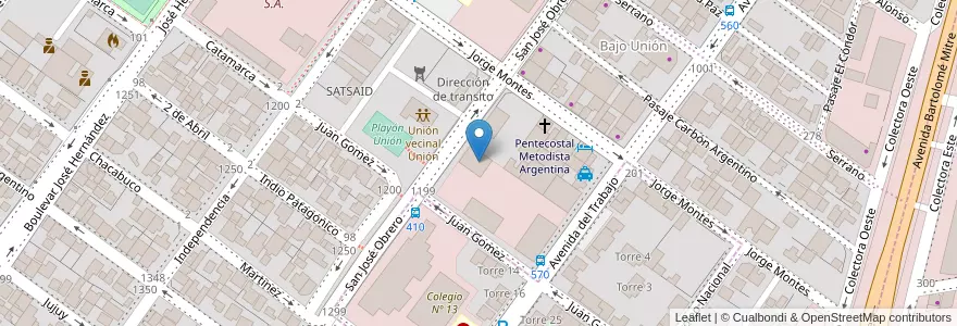 Mapa de ubicacion de Jardín Adventista en アルゼンチン, チリ, サンタクルス州, Deseado, Caleta Olivia.