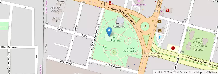 Mapa de ubicacion de Jardín Aeróbico en الأرجنتين, تشيلي, ريو نيغرو, Cipolletti, Departamento General Roca.