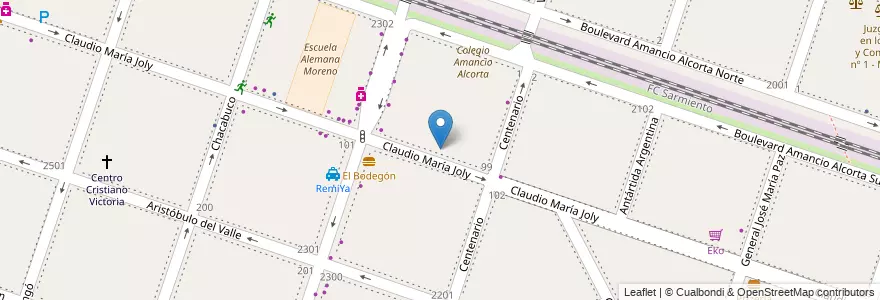 Mapa de ubicacion de Jardin Amancio Alcorta en Arjantin, Buenos Aires, Partido De Moreno, Moreno.