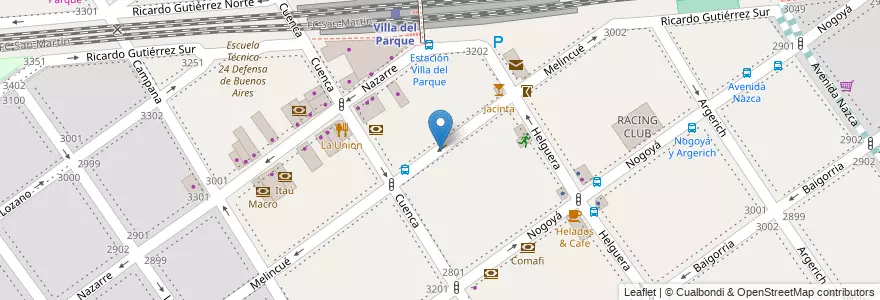 Mapa de ubicacion de Jardín Andy Panda, Villa del Parque en Аргентина, Буэнос-Айрес, Буэнос-Айрес, Comuna 11.