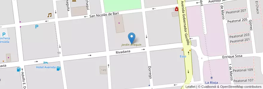 Mapa de ubicacion de Arlequín school en Argentina, La Rioja, Departamento Capital, La Rioja.