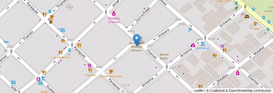 Mapa de ubicacion de Jardín Azul Naranja (anexo), Palermo en Argentine, Ciudad Autónoma De Buenos Aires, Buenos Aires, Comuna 14.