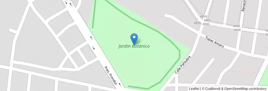 Mapa de ubicacion de Jardin Botánico en アルゼンチン, コリエンテス州, Departamento Capital, Corrientes, Corrientes.