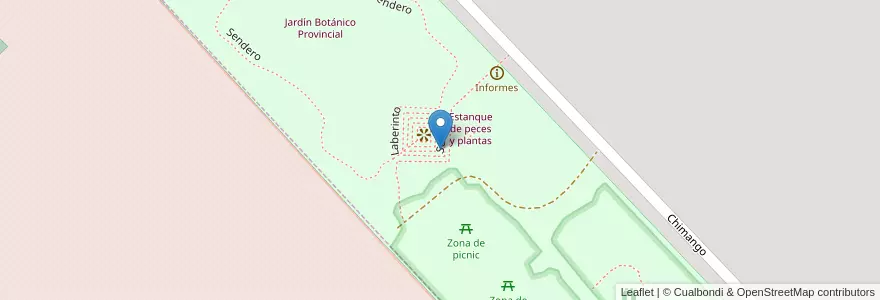 Mapa de ubicacion de Jardín Botánico en Аргентина, Ла-Пампа, Departamento Toay, Municipio De Toay.