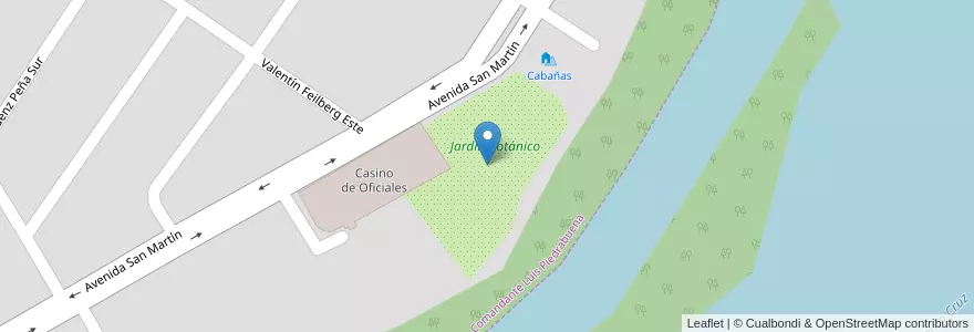 Mapa de ubicacion de Jardin botánico en الأرجنتين, تشيلي, محافظة سانتا كروز, Corpen Aike, Comandante Luis Piedrabuena.