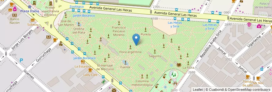 Mapa de ubicacion de Jardín Botánico Carlos Thays, Palermo en Argentinië, Ciudad Autónoma De Buenos Aires, Buenos Aires, Comuna 14.