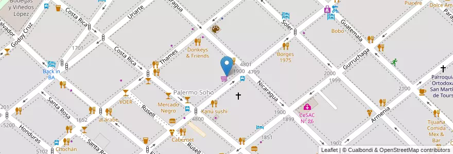 Mapa de ubicacion de Jardín Casita Azul, Palermo en Argentina, Ciudad Autónoma De Buenos Aires, Buenos Aires, Comuna 14.