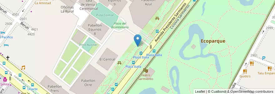 Mapa de ubicacion de Jardín Coronel Hernán Carlos Pita y Teniente Coronel Federico Alberto José Pedernera, Palermo en Аргентина, Буэнос-Айрес, Буэнос-Айрес, Comuna 14.