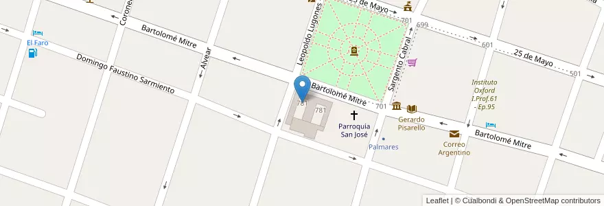 Mapa de ubicacion de Jardín de Infante Nucleado Nº 7 - Escuela Nº 97 Manuel Florencio Mantilla en Argentina, Corrientes, Departamento Saladas, Saladas.