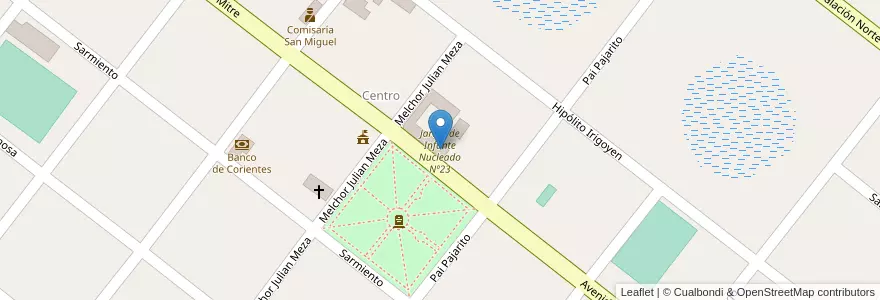 Mapa de ubicacion de Jardín de Infante Nucleado Nº23 en Argentinië, Corrientes, Departamento San Miguel, Municipio De San Miguel.